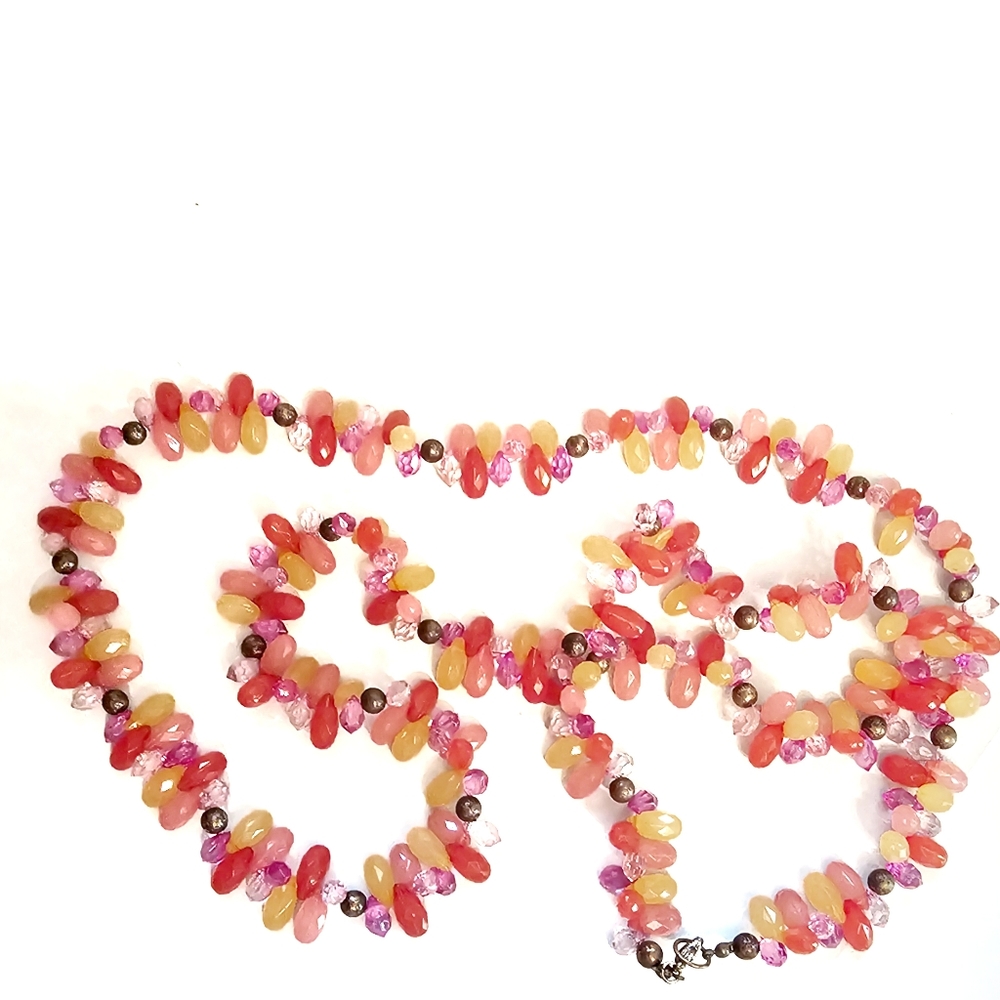 VINTAGE Citrus Teardrop Long Necklace